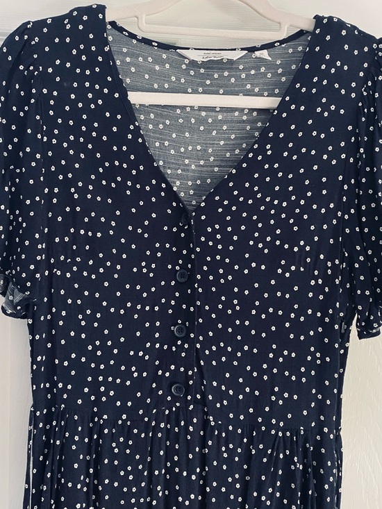 & Other Stories Dresses & Skirts - & Other Stories Navy Blue Midi Dress with White Dot Floral Print | sz 6 | lk new